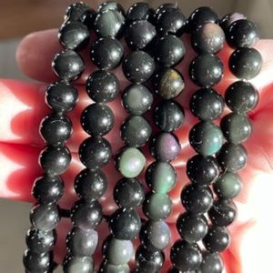8mm Rainbow Obsidian Beaded Bracelet